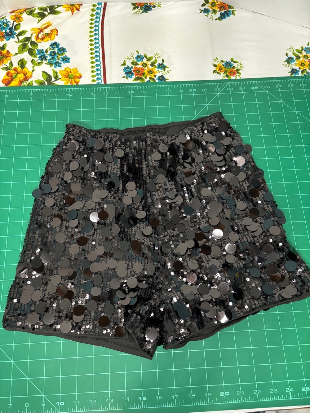 SHEIN Women’s Black High-Waist Sequin Party Shorts Glitter Festival Wear